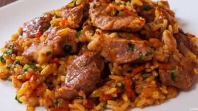 صورة طريقة تحضير قطع اللحم بالخضار