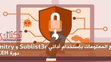 صورة جمع المعلومات باستخدام أداتي sublist3r و Dmitry