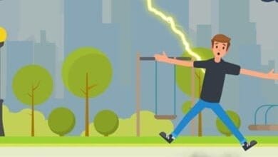صورة خطر ضربة صاعقة البرق على الإنسان