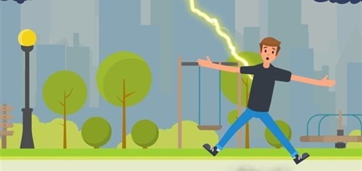 خطر ضربة صاعقة البرق على الإنسان