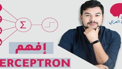 صورة شبكة بيرسيبترون perceptron وكيف تعمل