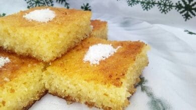 صورة بسبوسة جوز الهند مع شام الأصيل