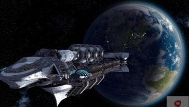 صورة مركبة فضائية: بناء مركبة فضائية عملاقة بطول كيلومتر